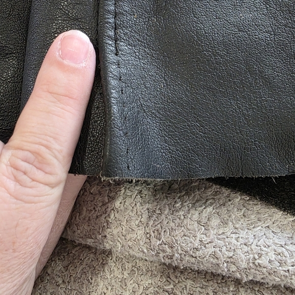 Vintage Interstate Leather Black Leather Motorcycle Biker Chaps Sz XXLARGE Flaws - Picture 6 of 13